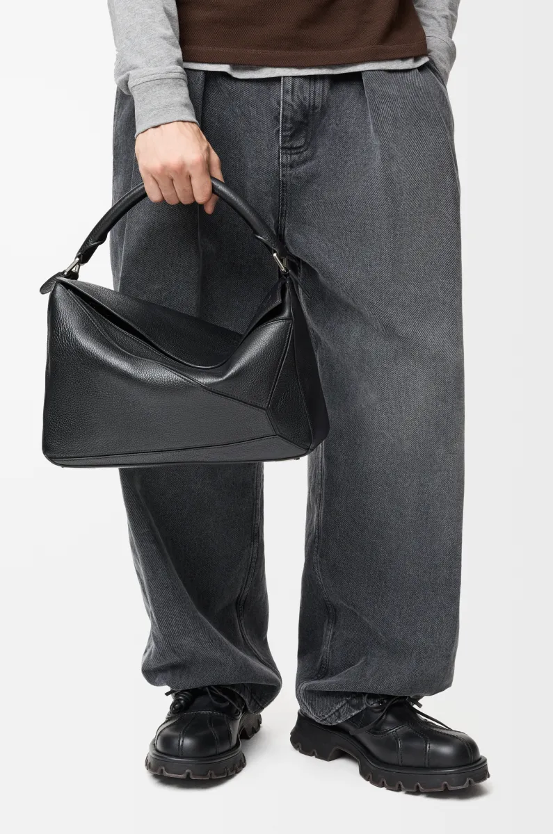 大号柔软粒面牛皮革 Puzzle 手袋