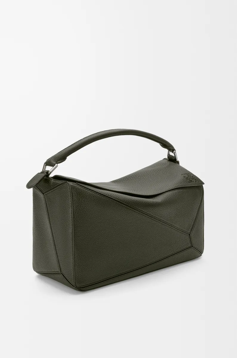 大号柔软粒面牛皮革 Puzzle 手袋