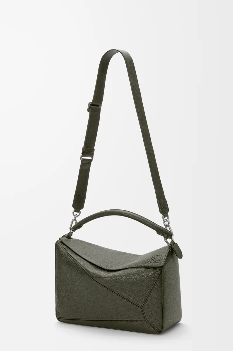 大号柔软粒面牛皮革 Puzzle 手袋