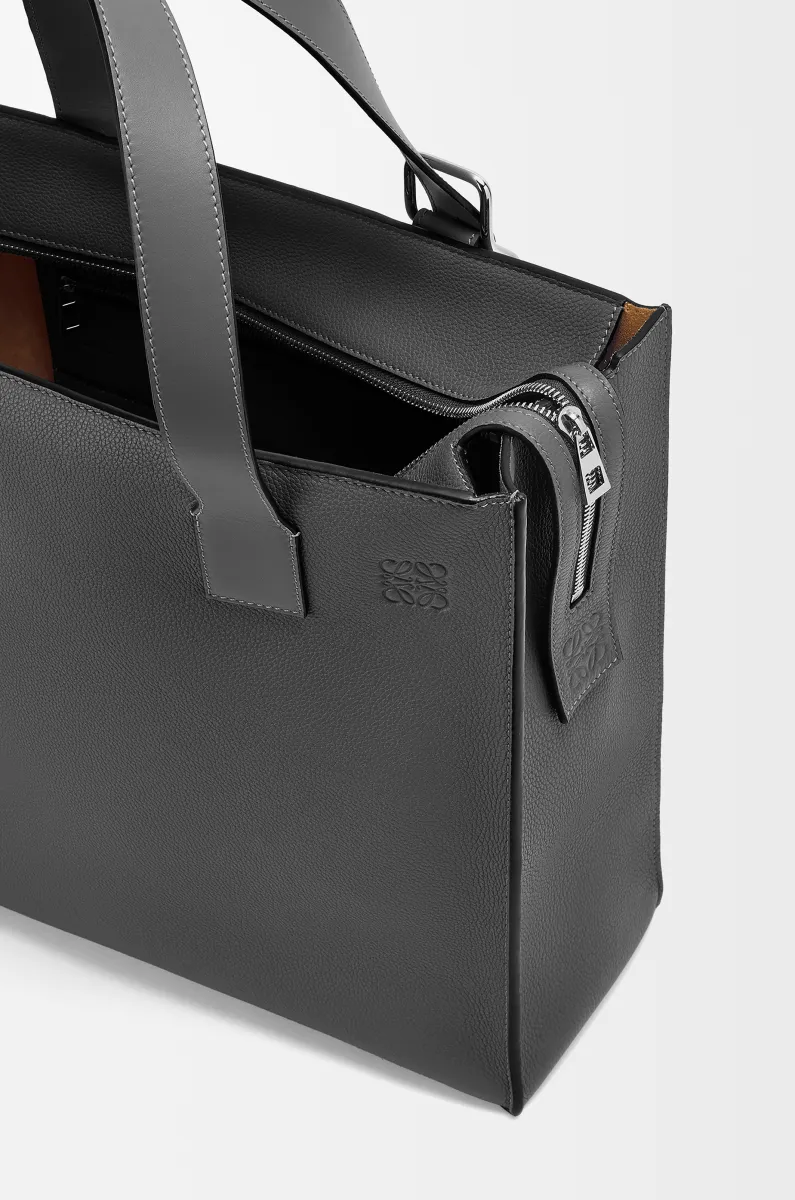 柔软粒面牛皮革 Buckle Zip tote 手袋