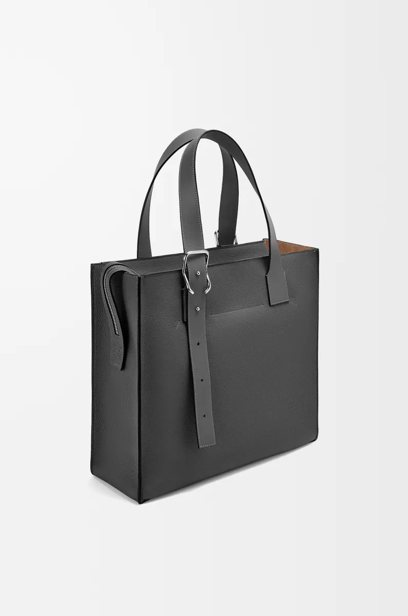 柔软粒面牛皮革 Buckle Zip tote 手袋
