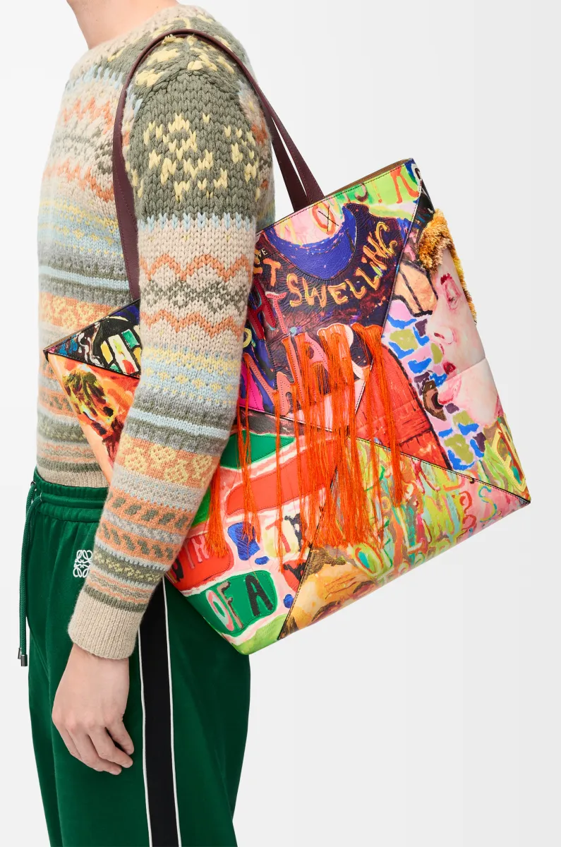 特大号经典牛皮革 Puzzle Fold 手袋