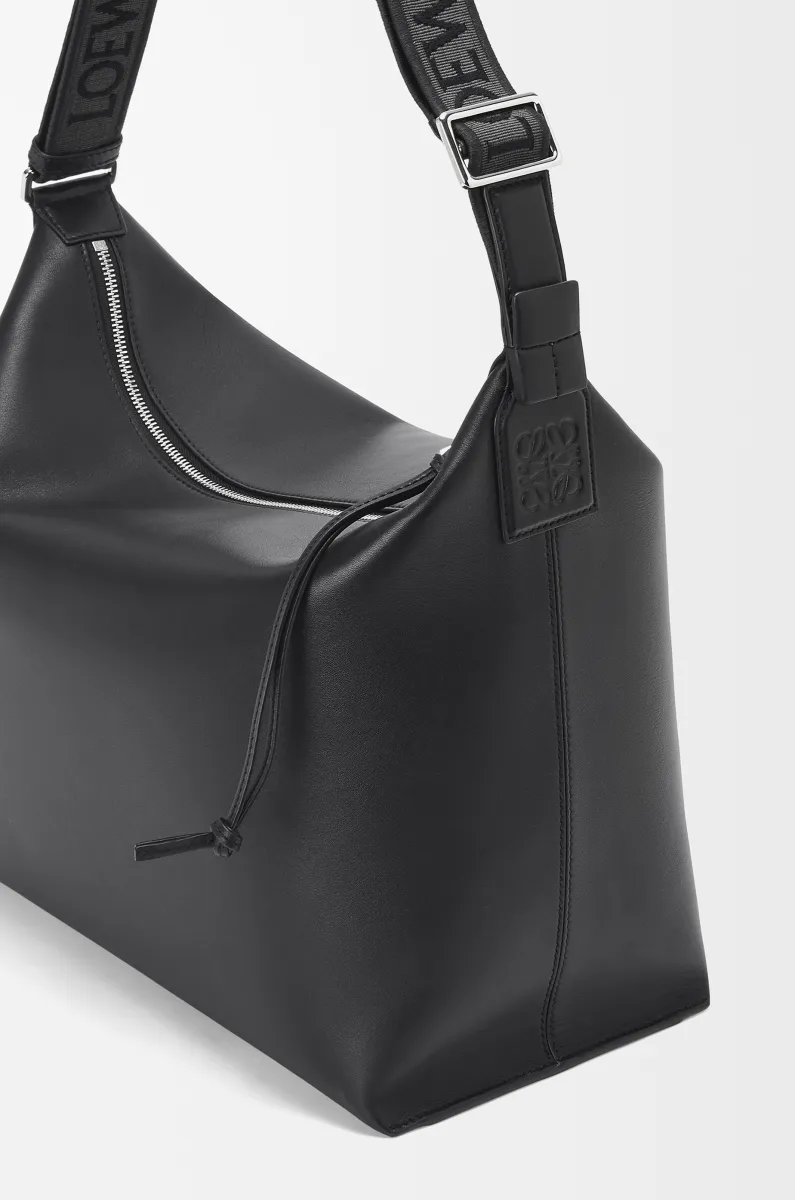 柔软光滑牛皮革和提花布 Cubi 斜挎包