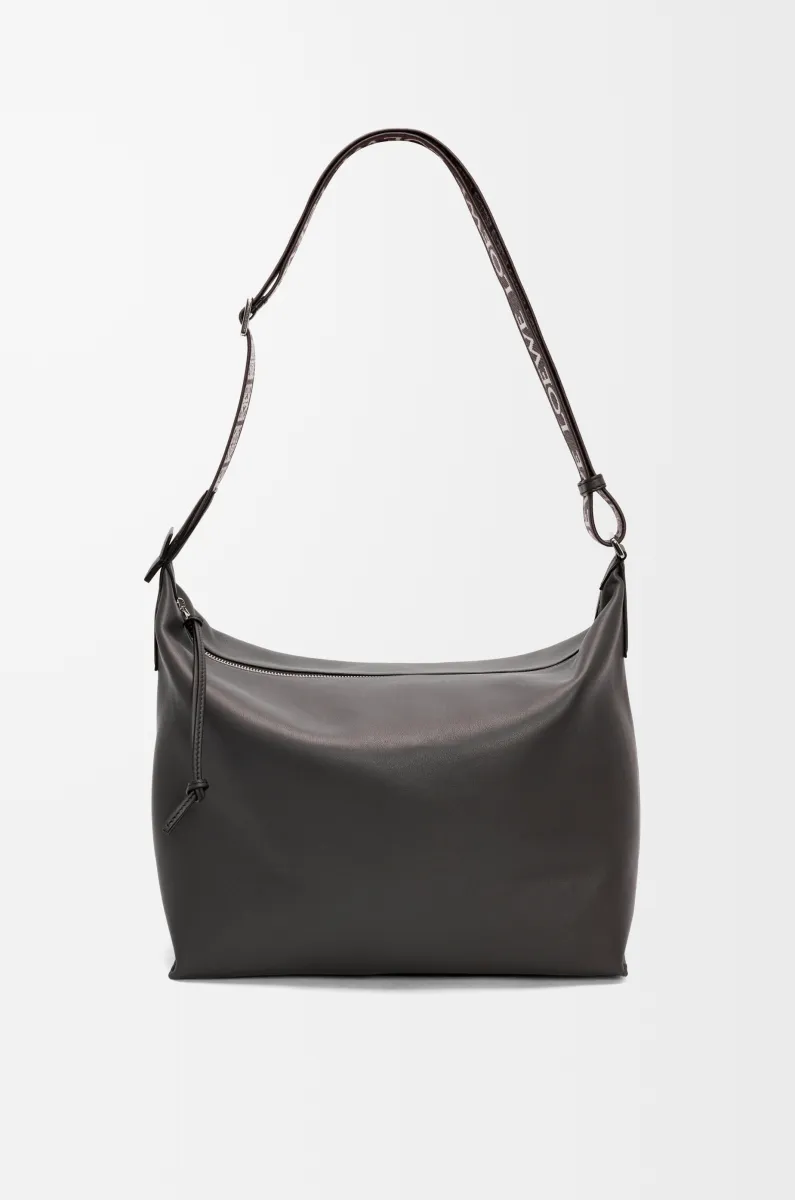 柔软光滑牛皮革和提花布 Cubi 斜挎包