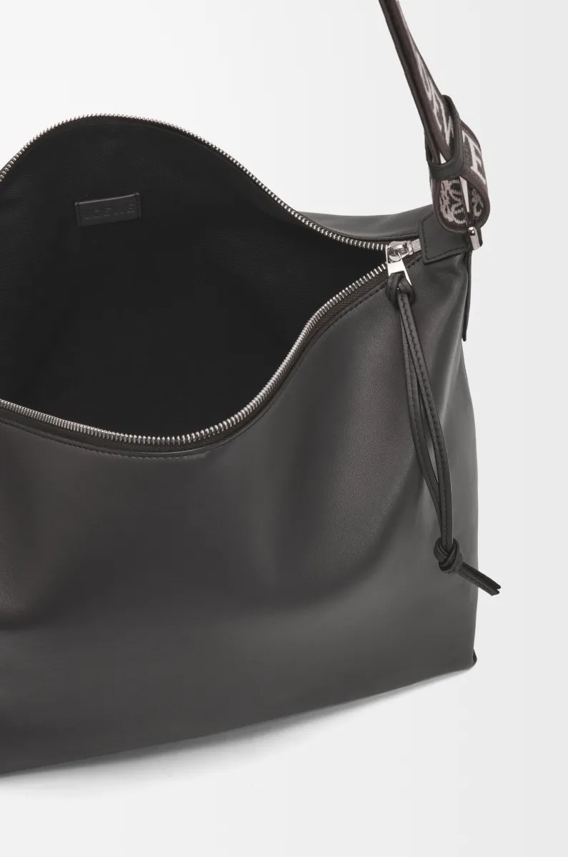 柔软光滑牛皮革和提花布 Cubi 斜挎包