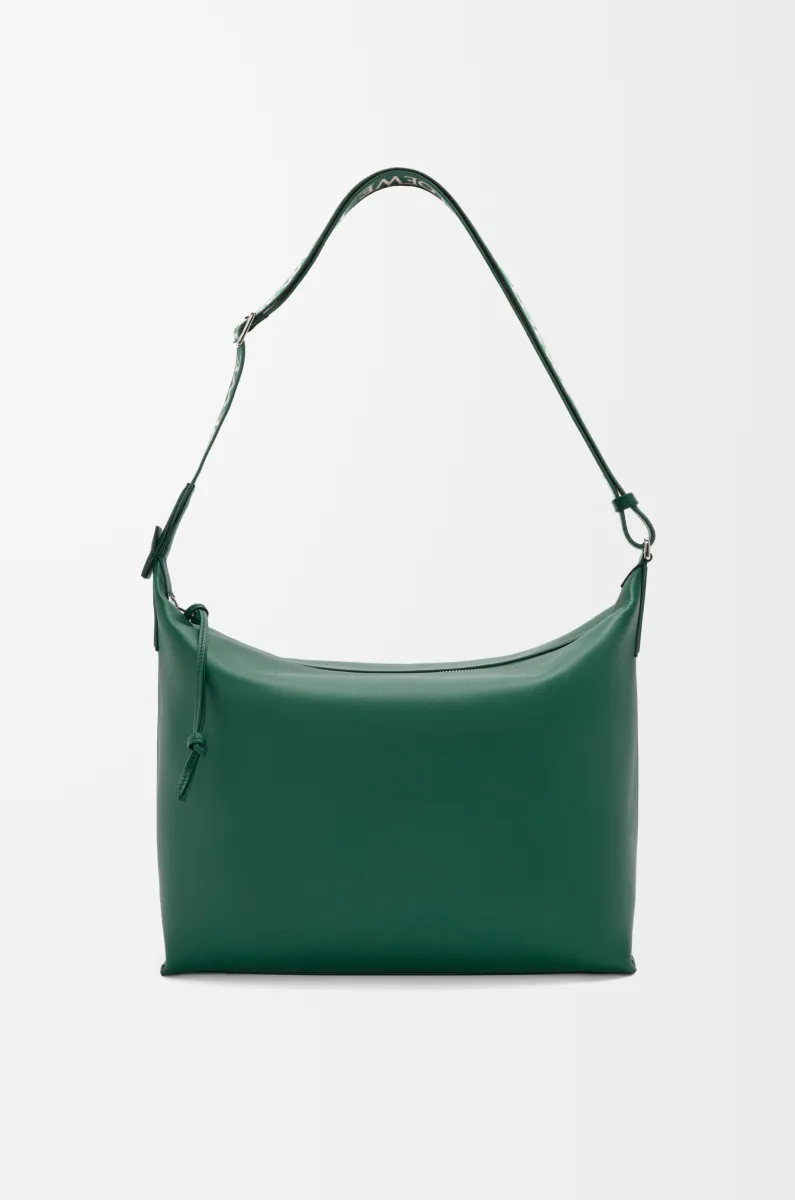 柔软光滑牛皮革和提花布 Cubi 斜挎包