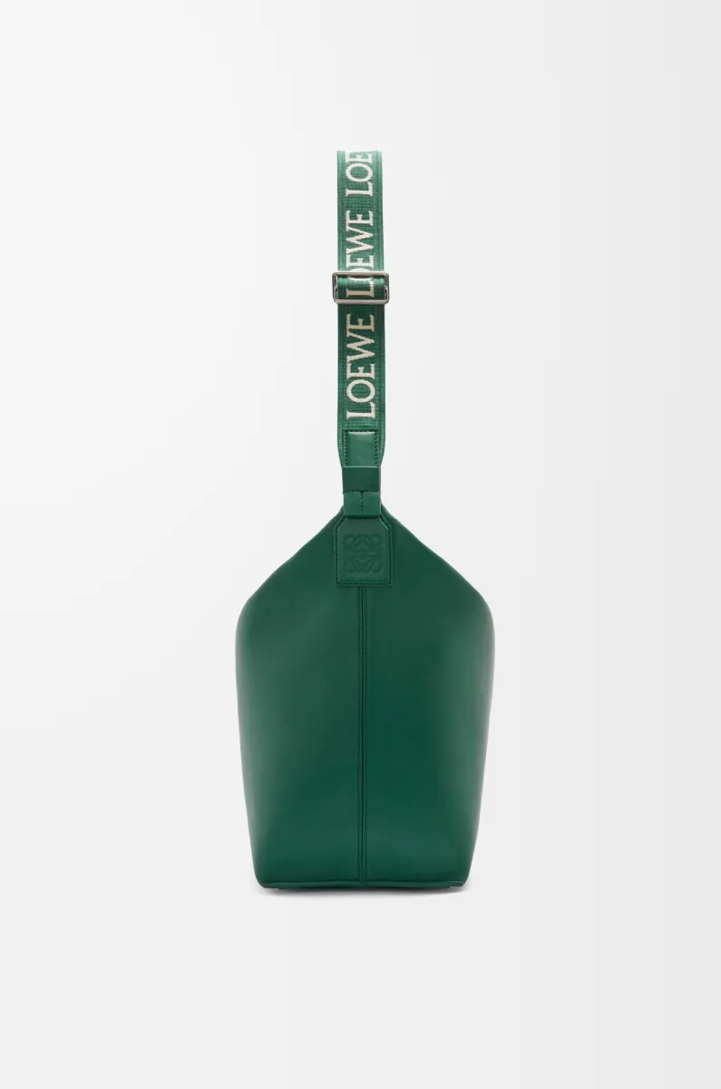 柔软光滑牛皮革和提花布 Cubi 斜挎包