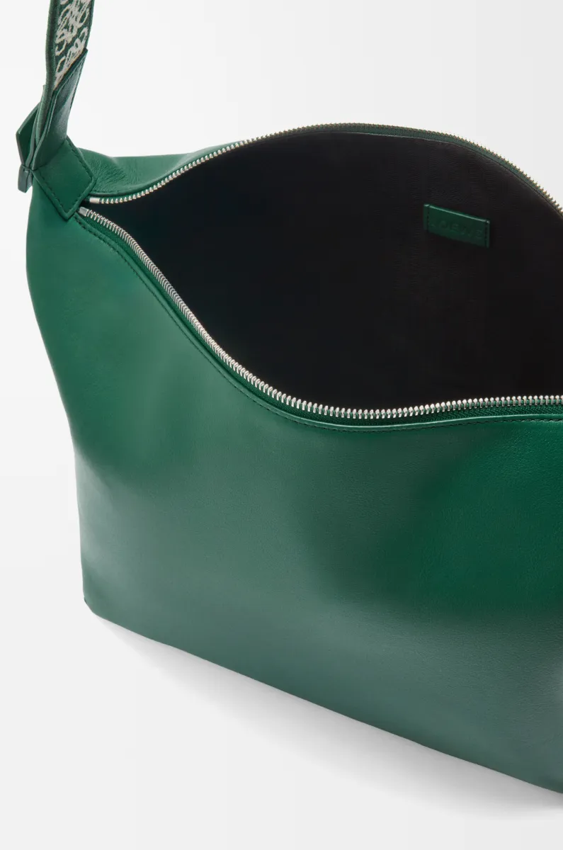 柔软光滑牛皮革和提花布 Cubi 斜挎包