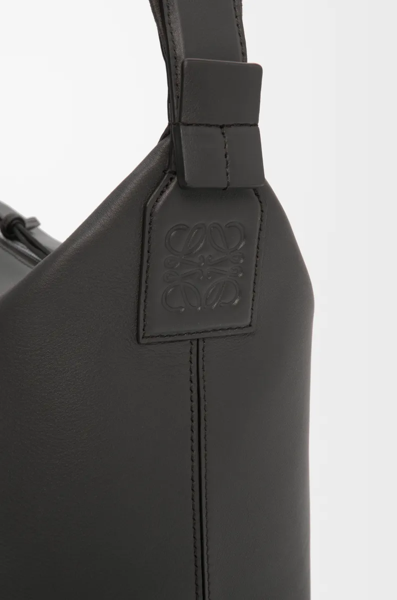 小号柔软光滑牛皮革和提花布 Cubi 斜挎包