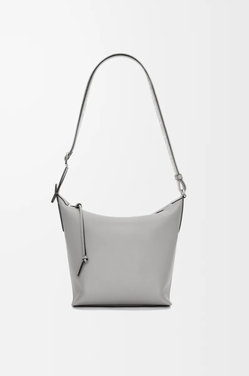 小号柔软光滑牛皮革和提花布 Cubi 斜挎包