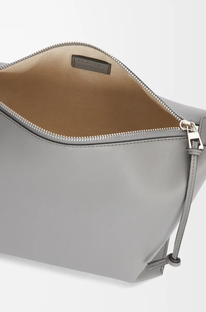 小号柔软光滑牛皮革和提花布 Cubi 斜挎包