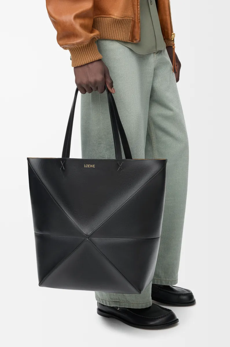 超大号亮面牛皮革 Puzzle Fold 手袋