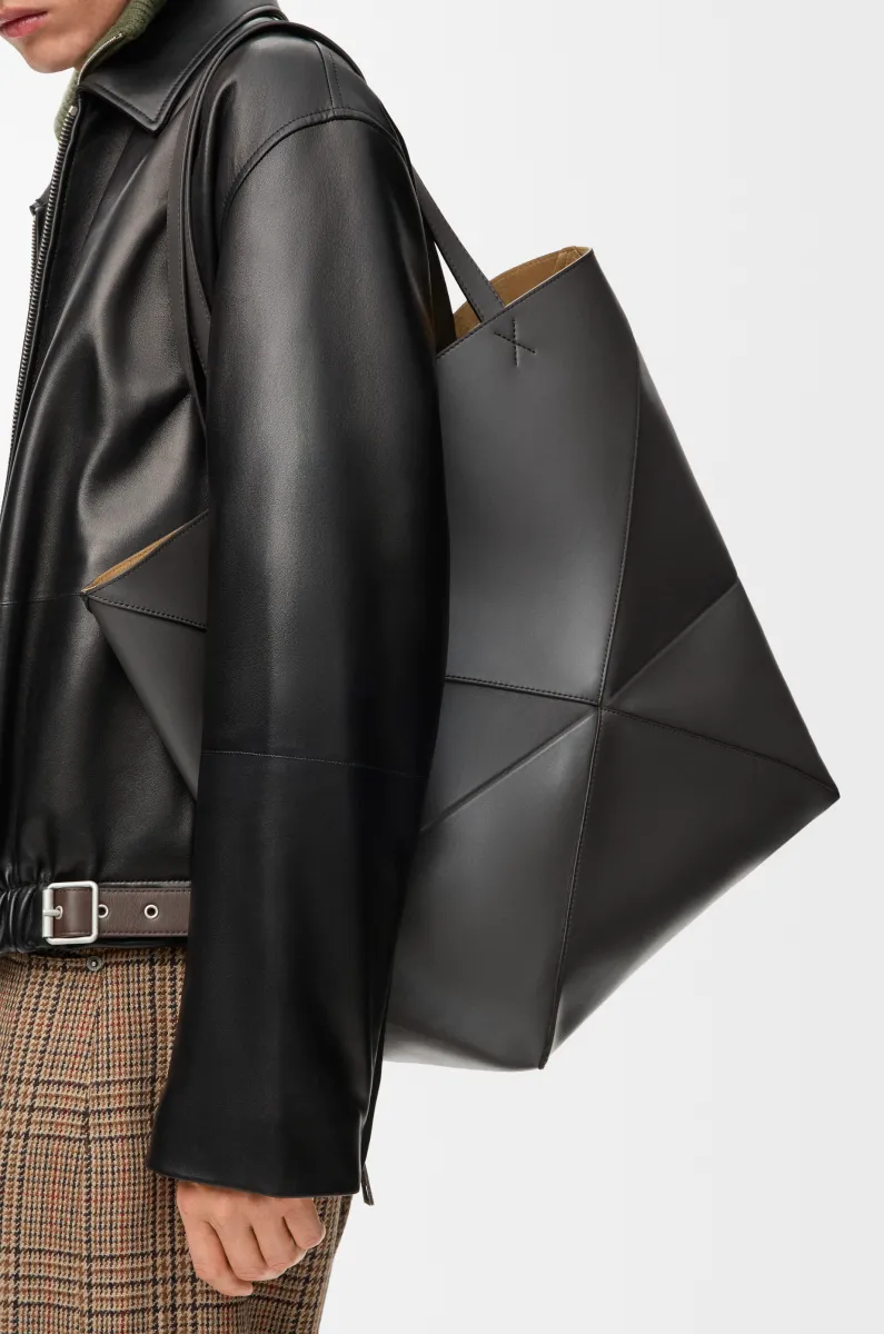 超大号亮面牛皮革 Puzzle Fold 手袋