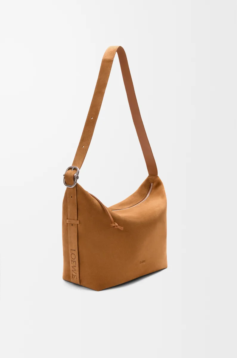 大号绒面牛皮革 Loop Hobo 手袋
