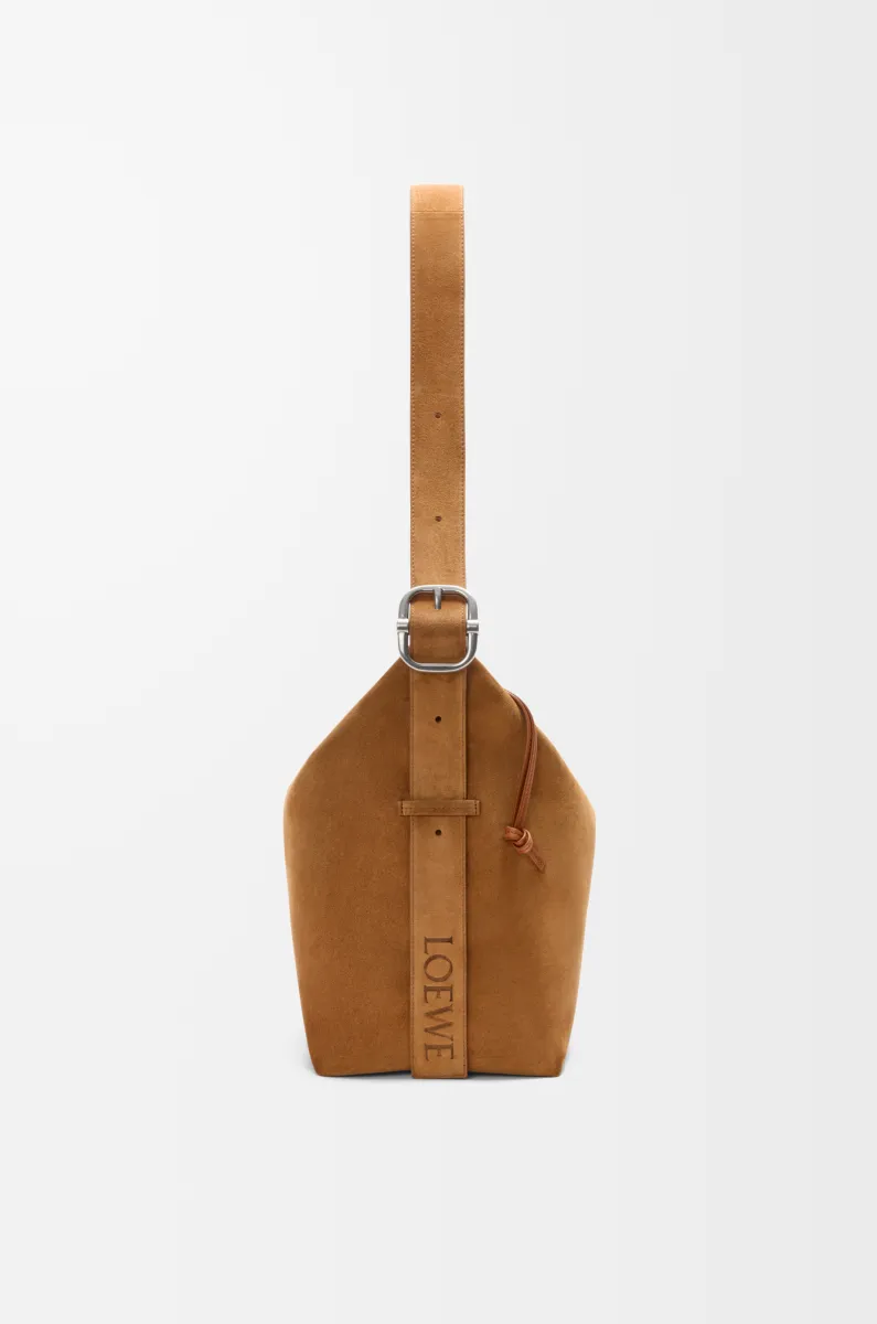 大号绒面牛皮革 Loop Hobo 手袋