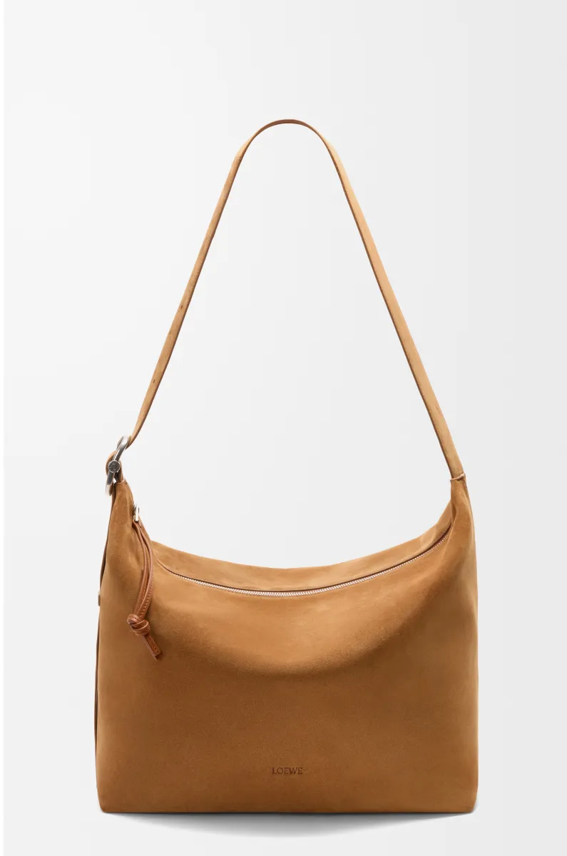大号绒面牛皮革 Loop Hobo 手袋