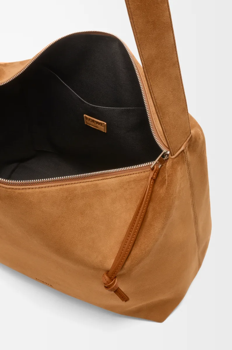 大号绒面牛皮革 Loop Hobo 手袋