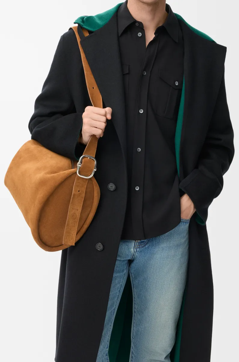 中号绒面牛皮革 Loop 水桶手袋