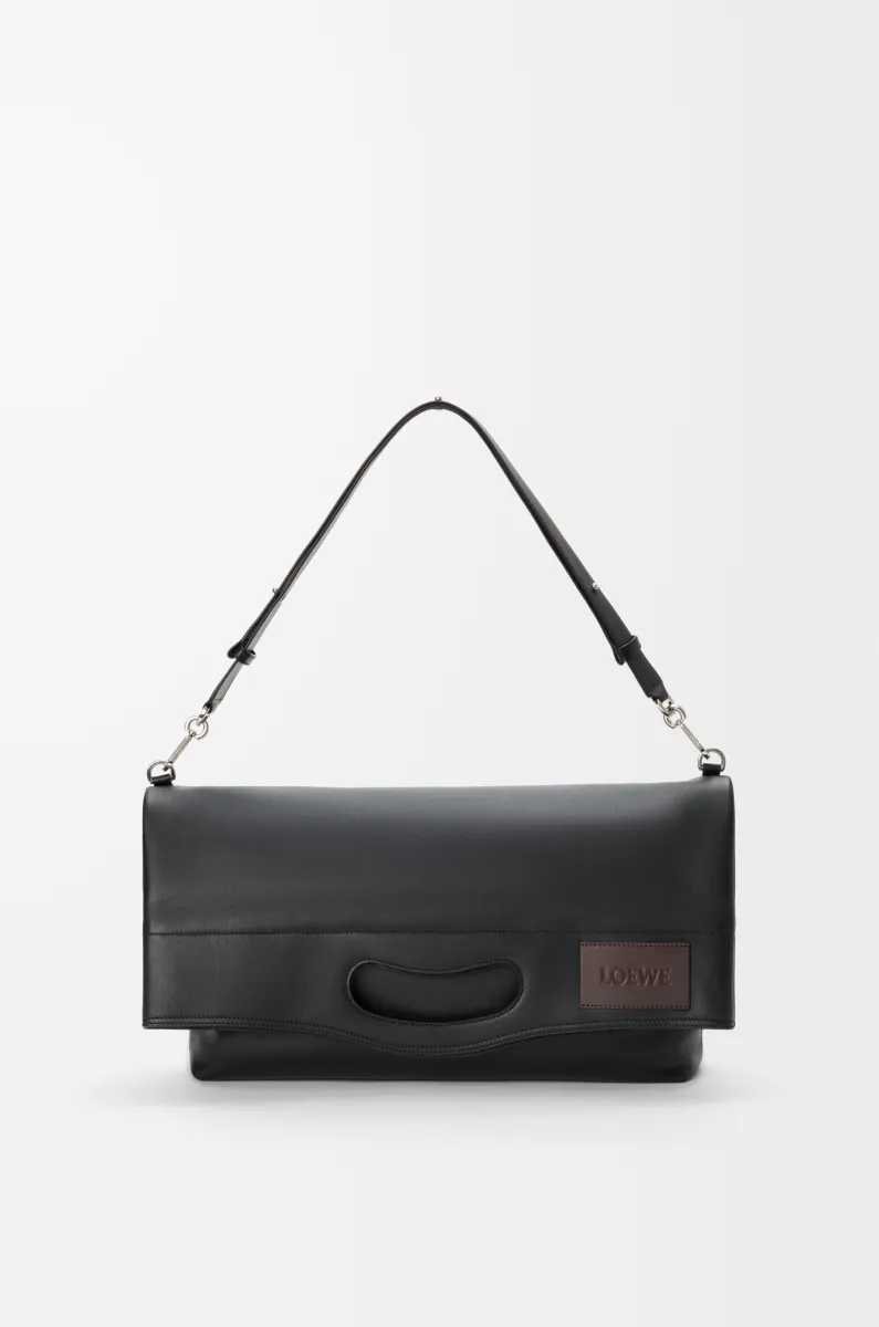 亮面柔软牛皮革 Bob 折叠托特手袋