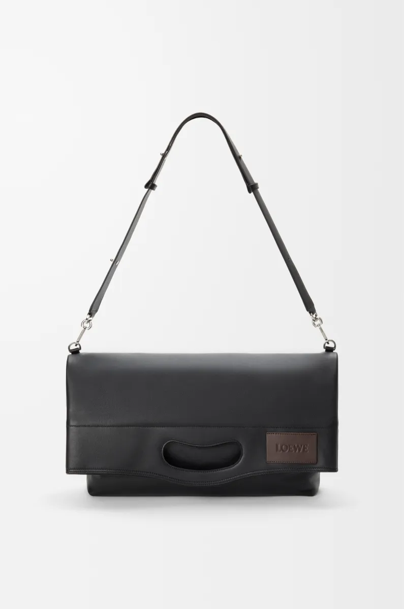 亮面柔软牛皮革 Bob 折叠托特手袋