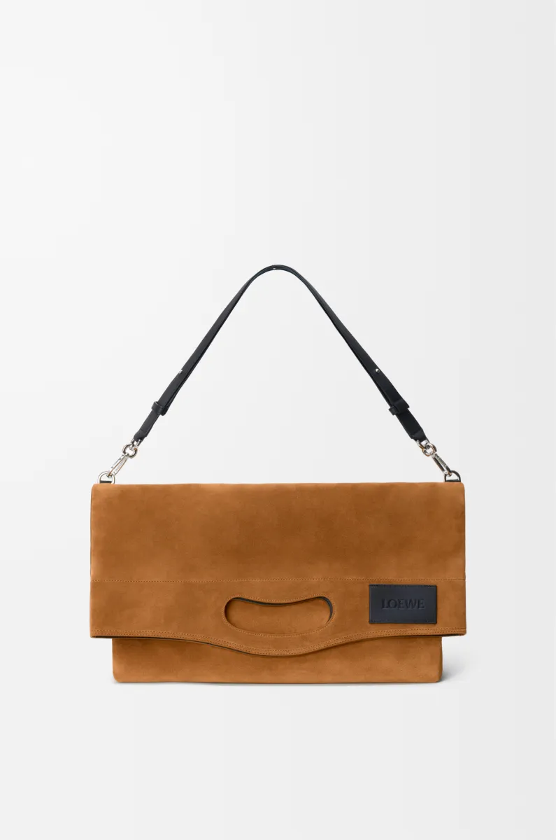 绒面革 Bob 折叠托特手袋