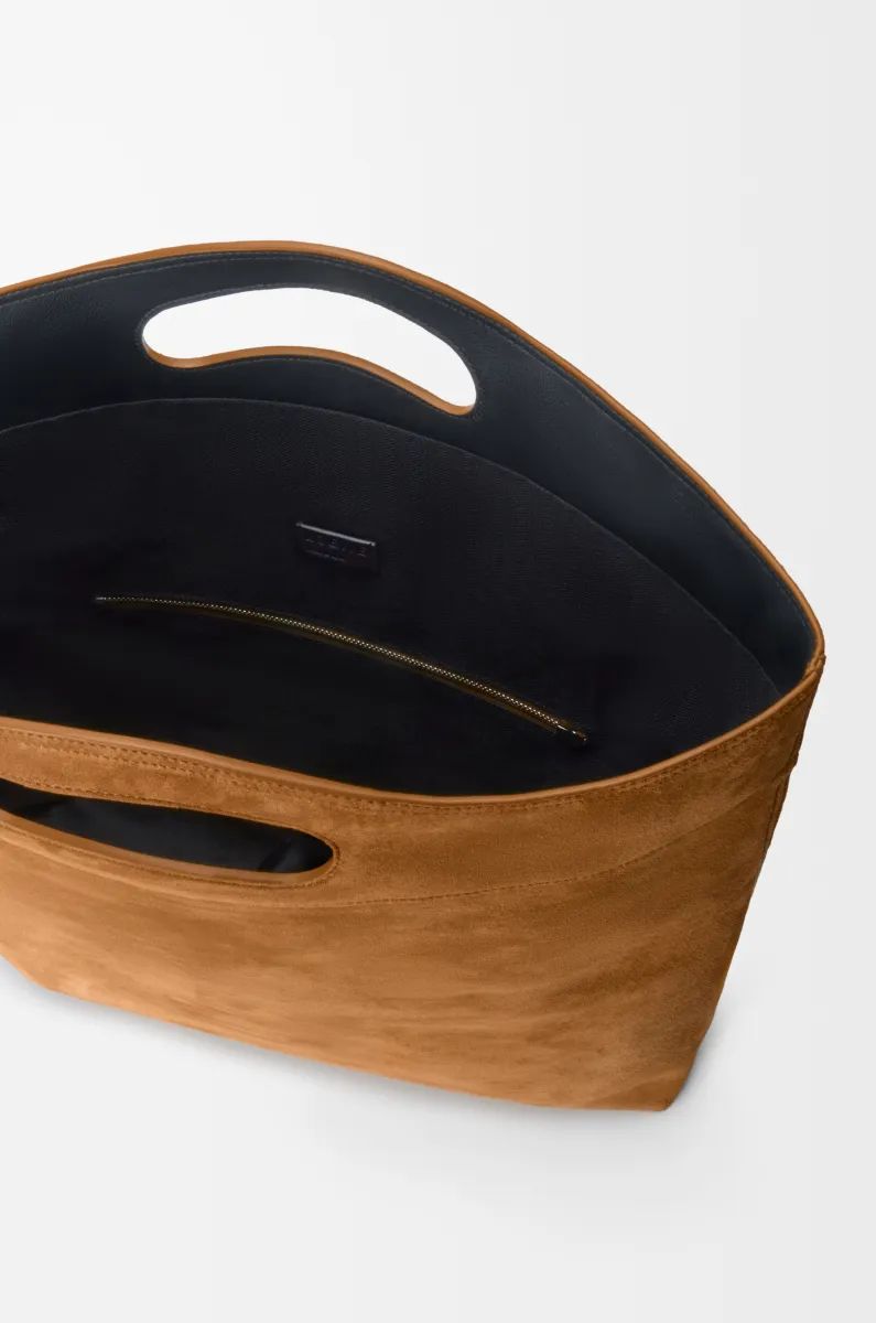 绒面革 Bob 折叠托特手袋