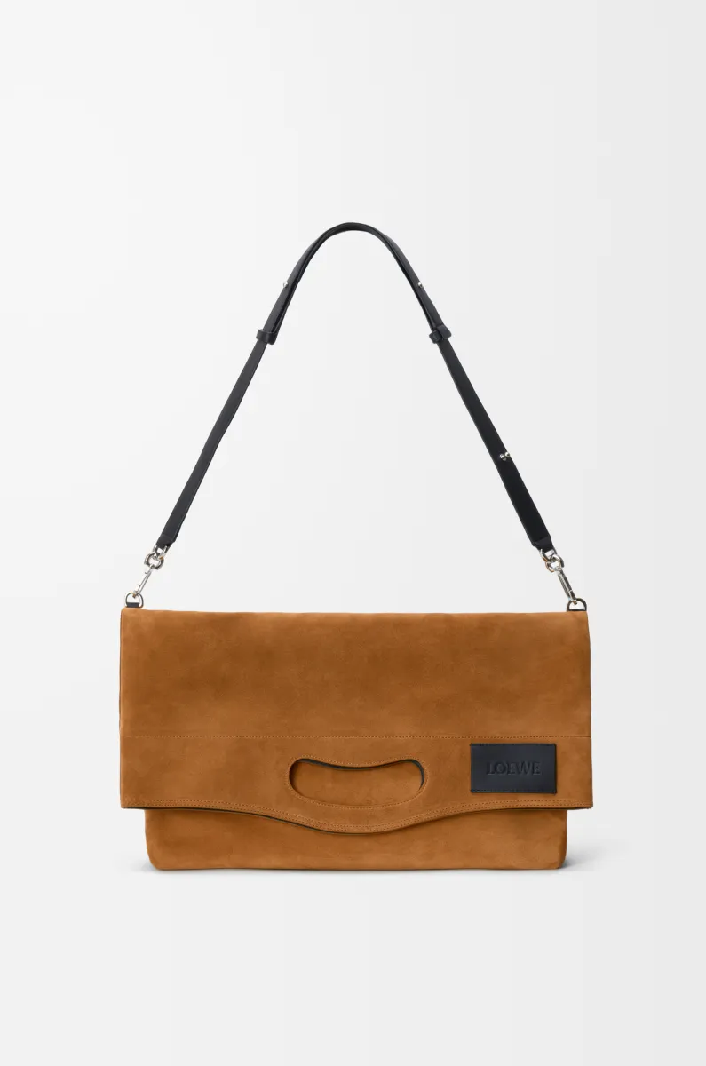 绒面革 Bob 折叠托特手袋