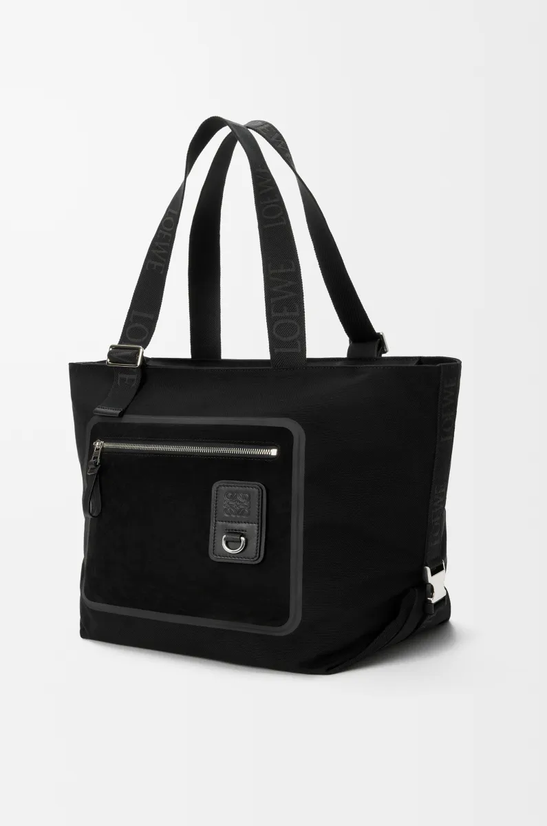 帆布和绒面革 Flex 拉链托特手袋