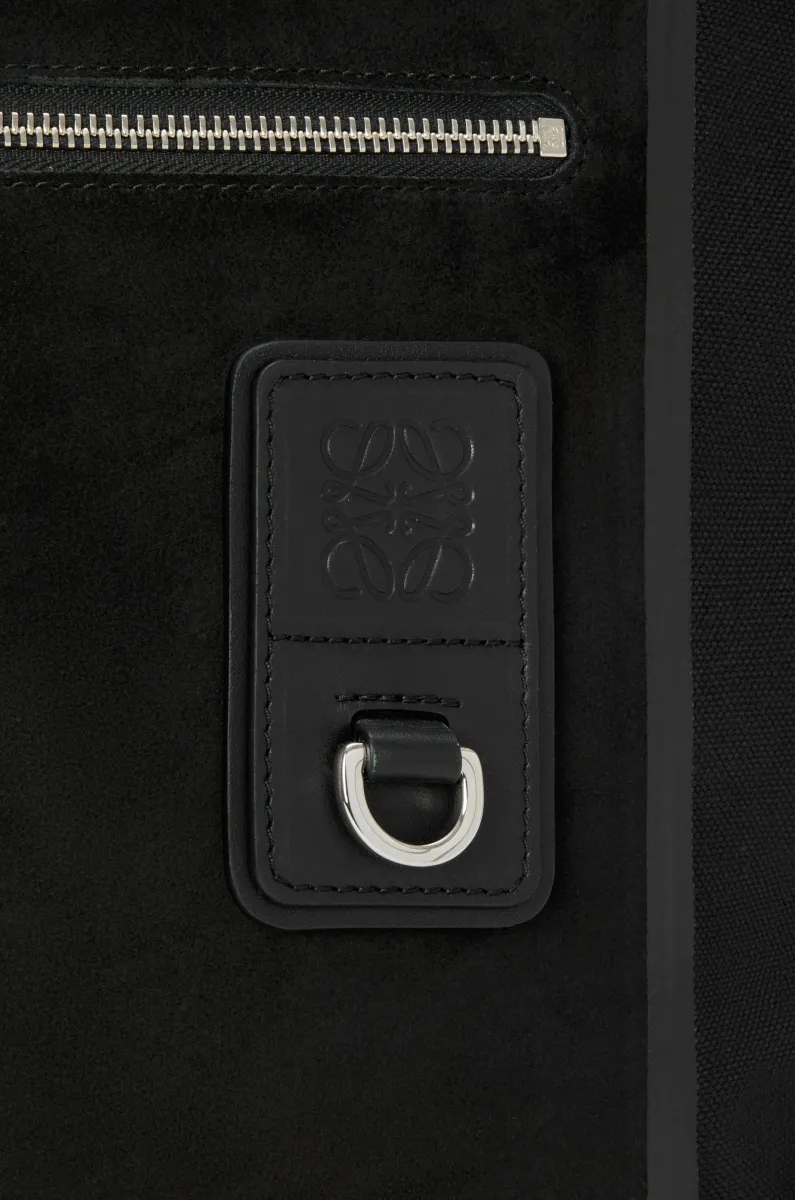 帆布和绒面革 Flex 拉链托特手袋