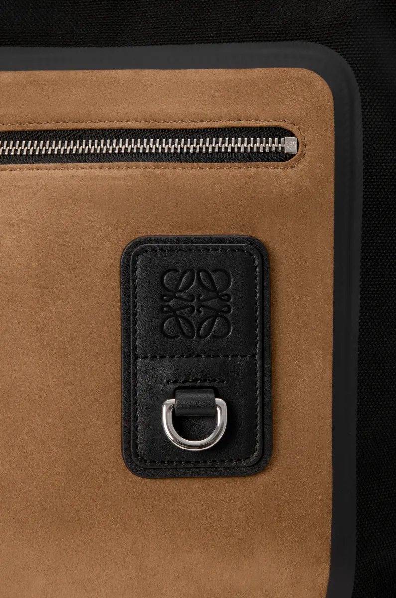 帆布和绒面革 Flex 拉链托特手袋