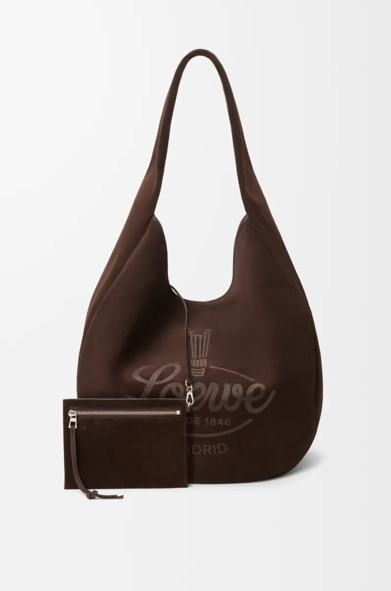 绒面牛皮革 Roomy Hobo 手袋