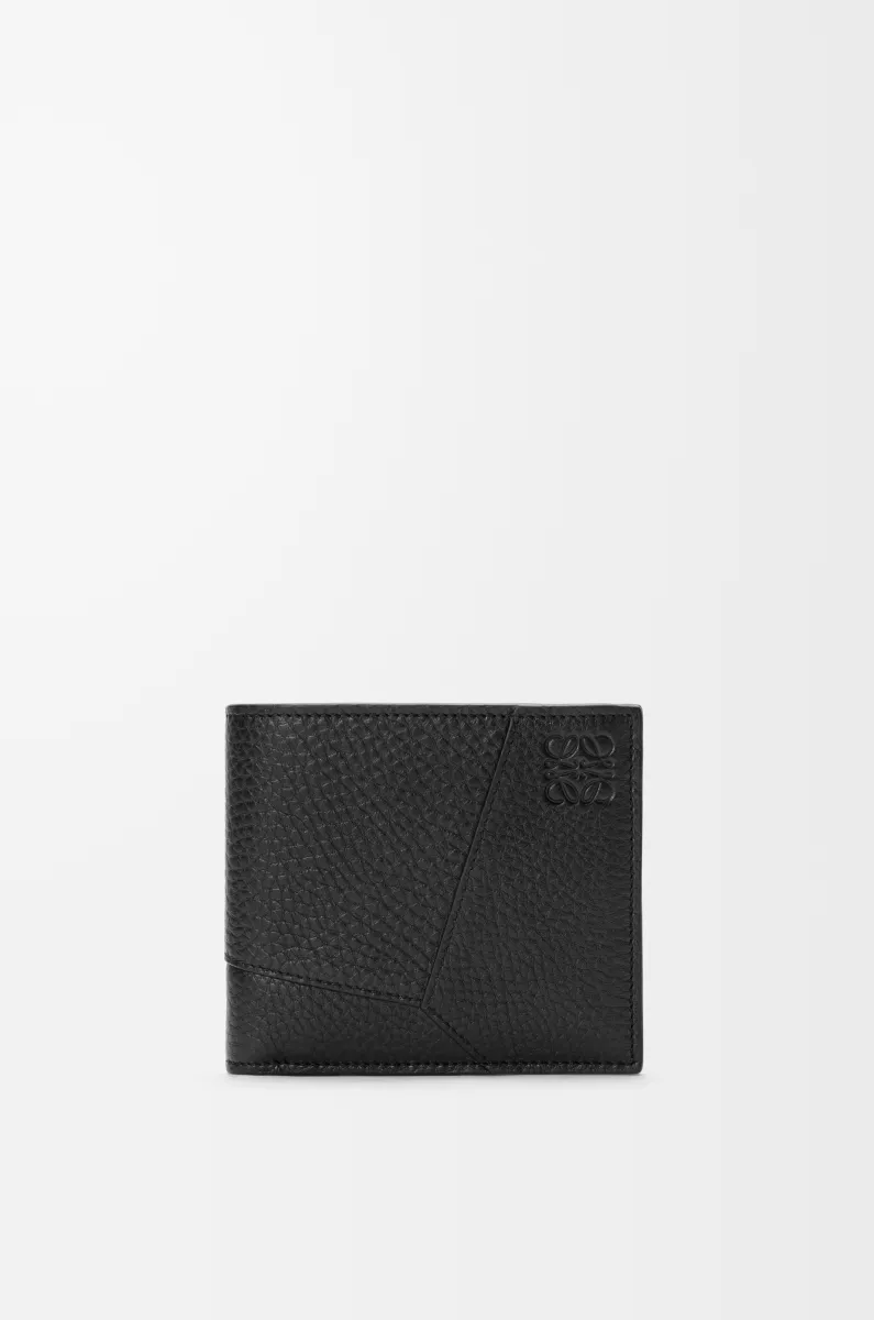 柔软粒面牛皮革 Puzzle 双折钱包