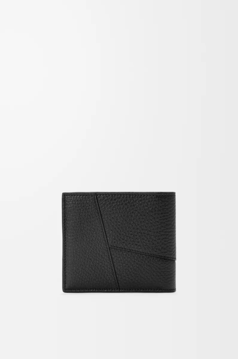 柔软粒面牛皮革 Puzzle 双折钱包