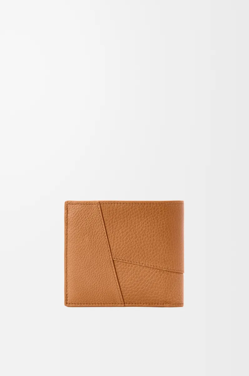 柔软粒面牛皮革 Puzzle 双折钱包