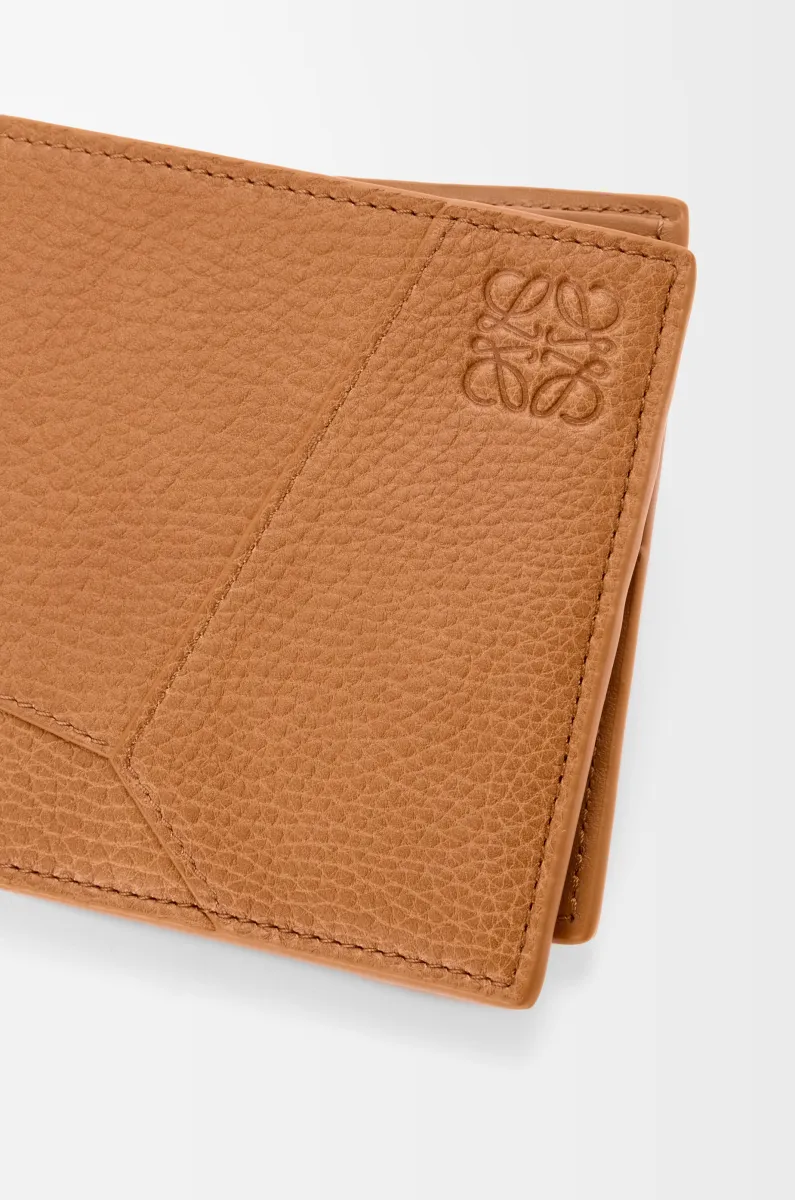 柔软粒面牛皮革 Puzzle 双折钱包