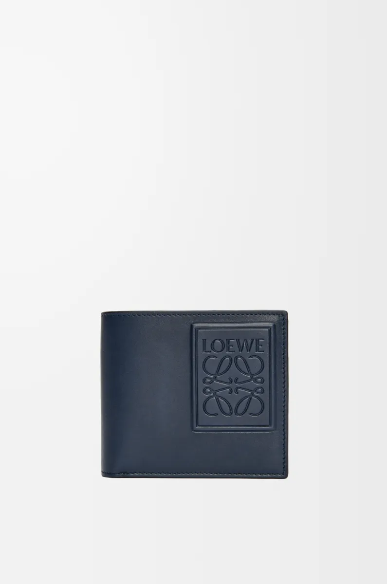 缎面牛皮革双折钱包