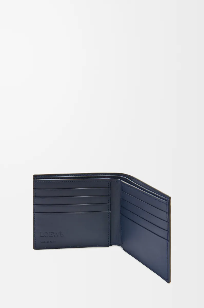 缎面牛皮革双折钱包