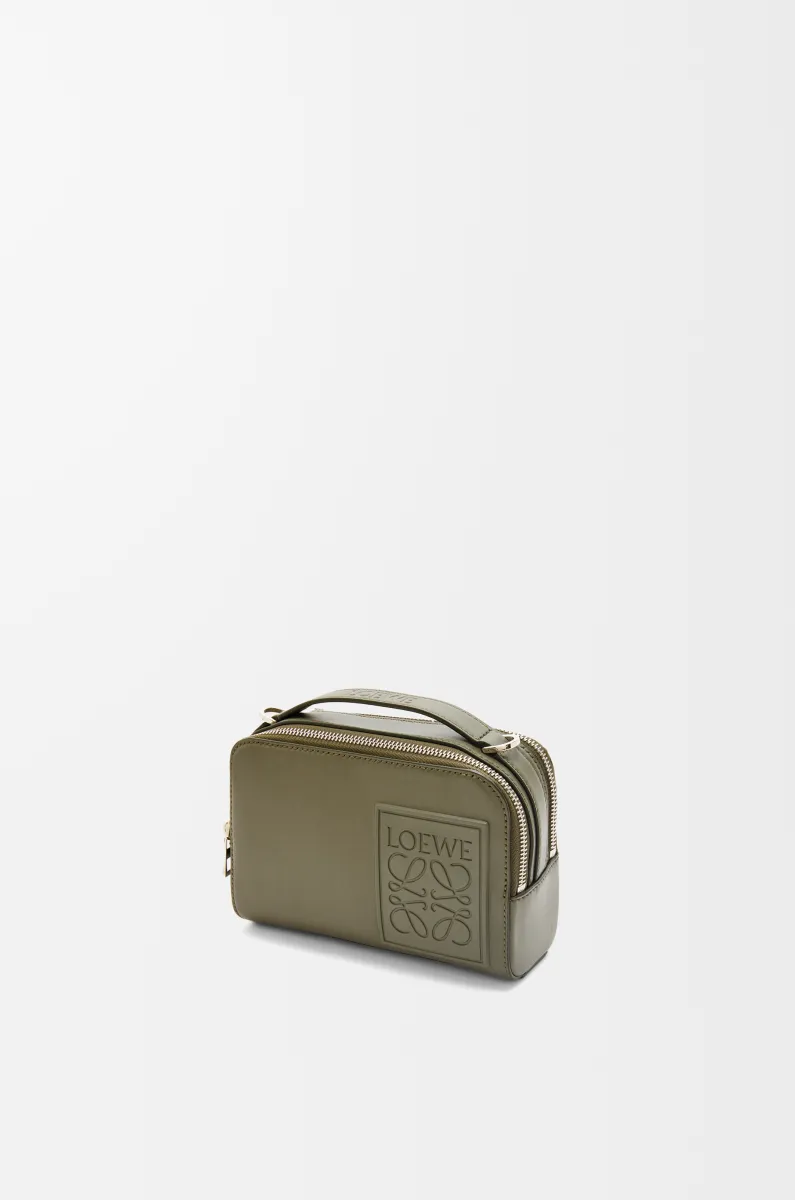 迷你缎面牛皮革斜挎相机包