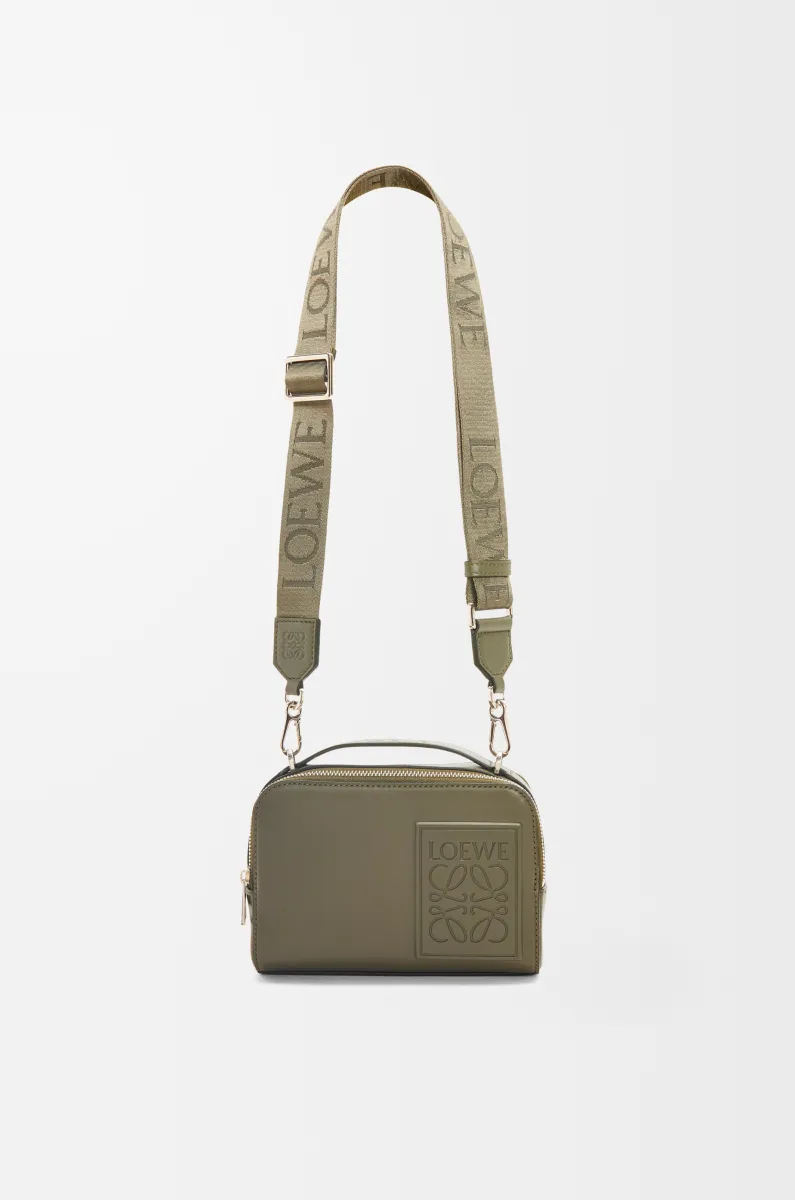 迷你缎面牛皮革斜挎相机包