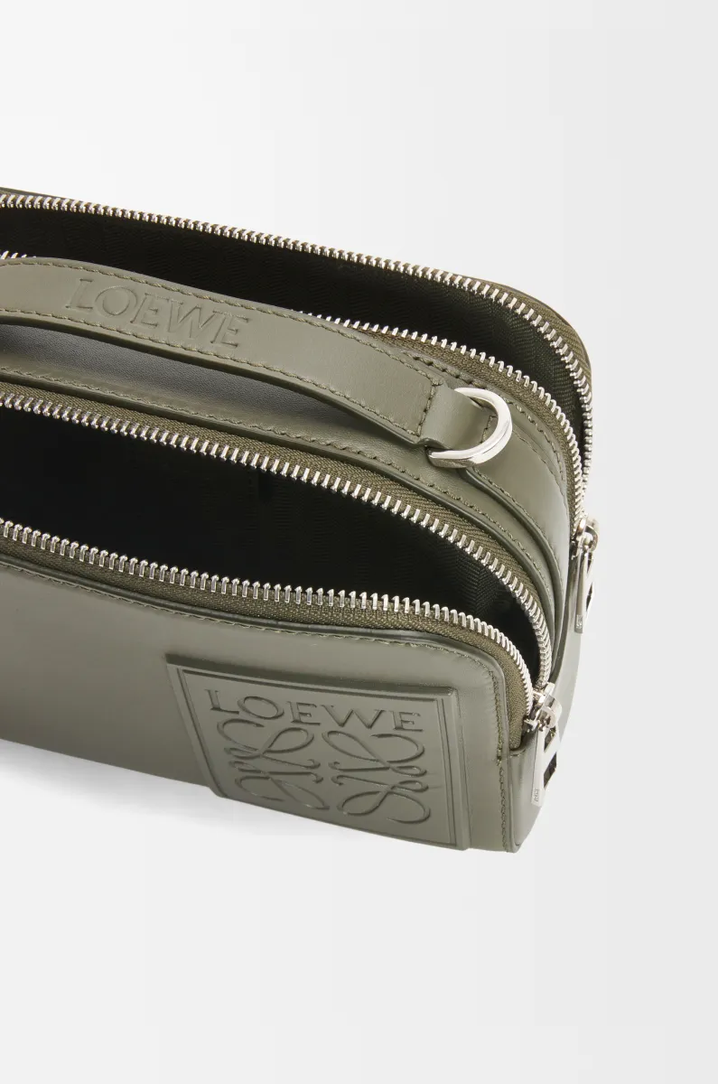 迷你缎面牛皮革斜挎相机包