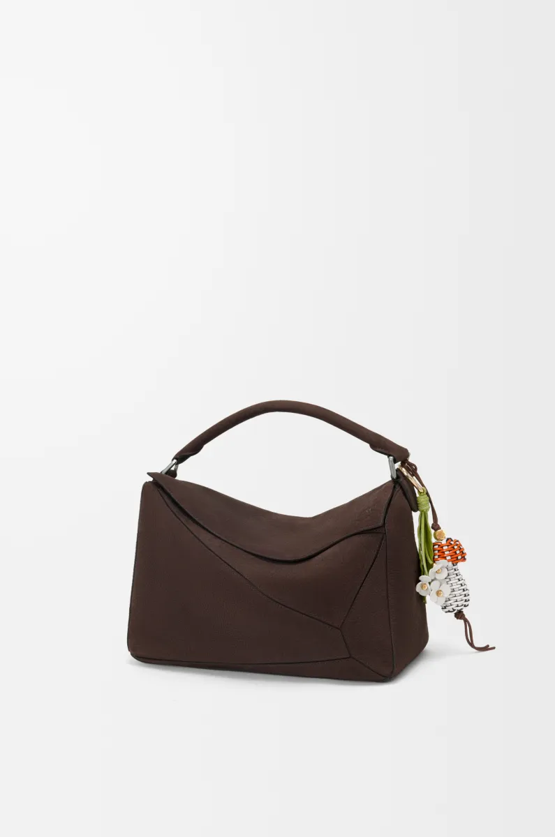 经典牛皮革草莓花朵挂饰