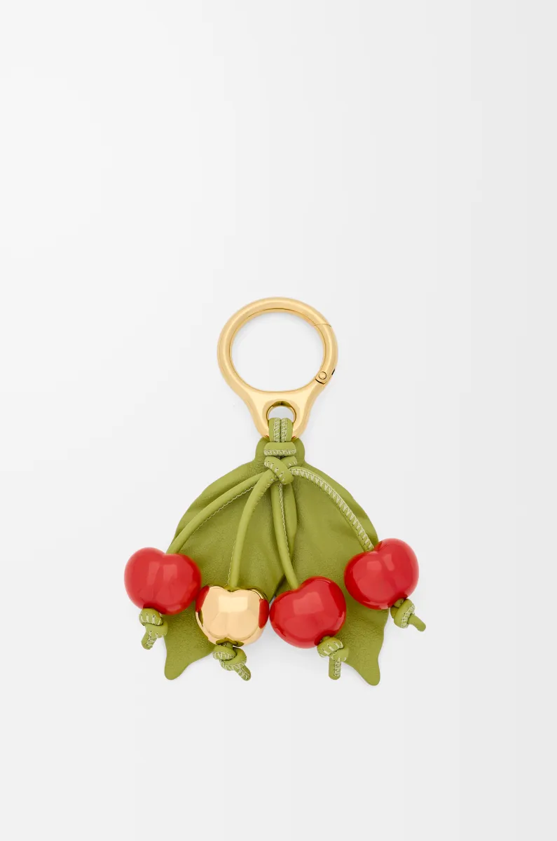 经典牛皮革樱桃挂饰