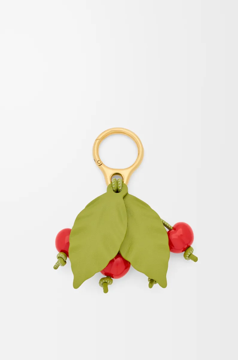 经典牛皮革樱桃挂饰