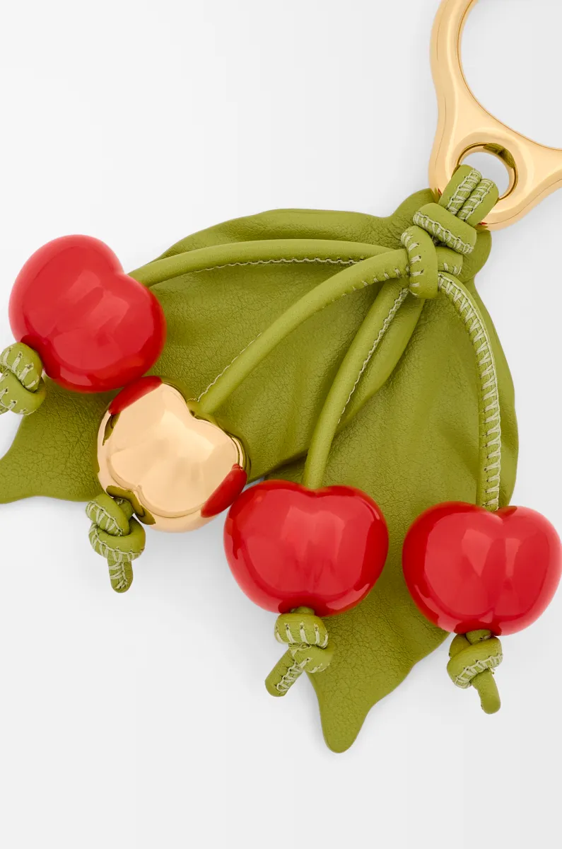 经典牛皮革樱桃挂饰