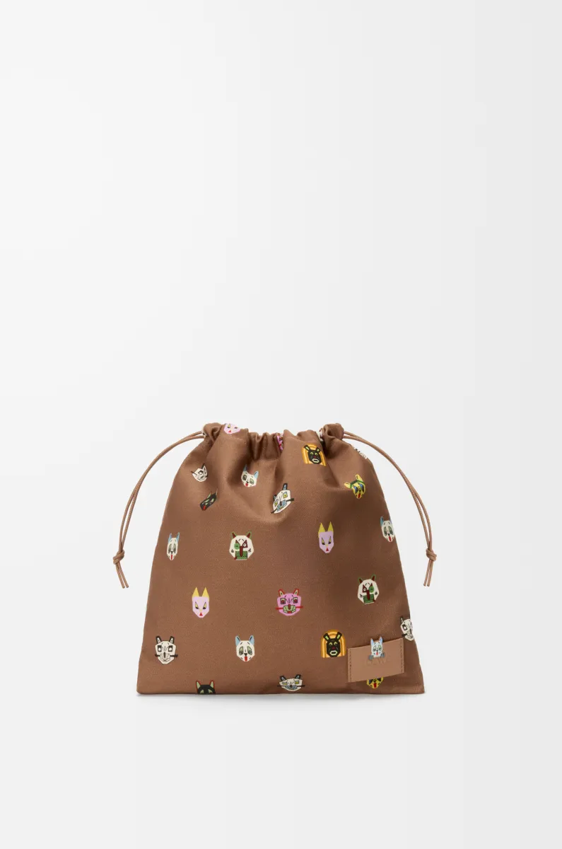 小号帆布 Cats 抽绳手拿包