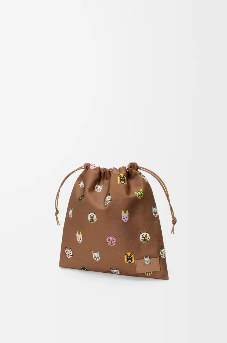 小号帆布 Cats 抽绳手拿包