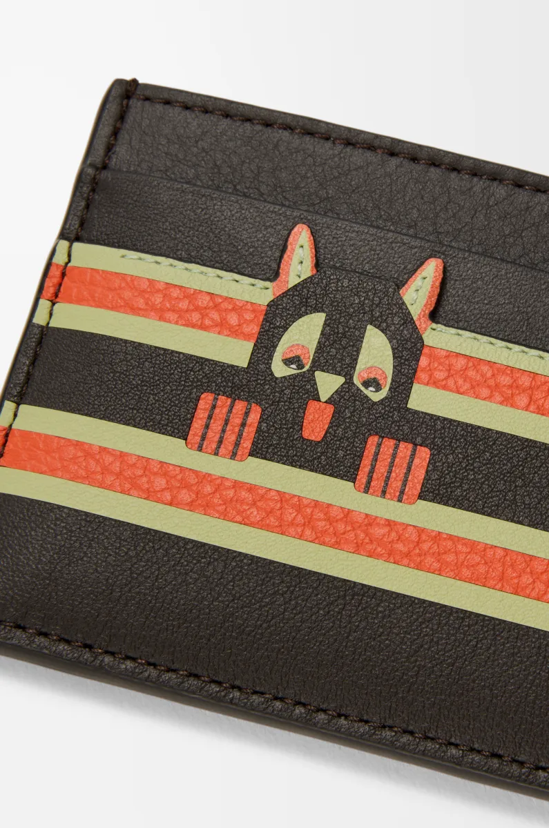经典牛皮革 Futurist Cat 扁平卡包