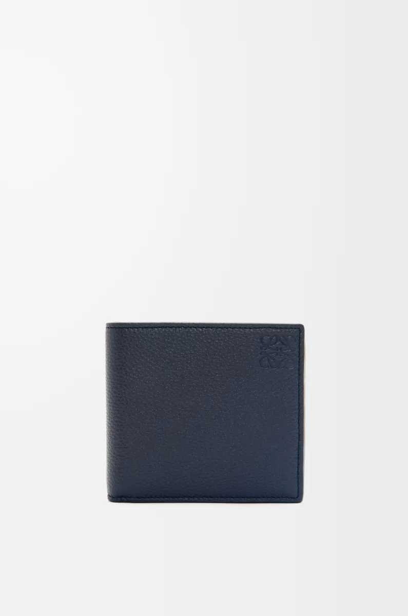 柔软粒面牛皮革双折钱包