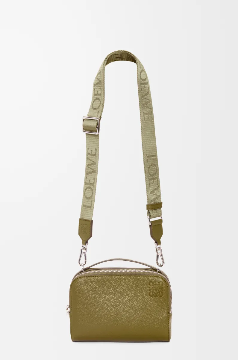 迷你柔软粒面牛皮革相机斜挎包