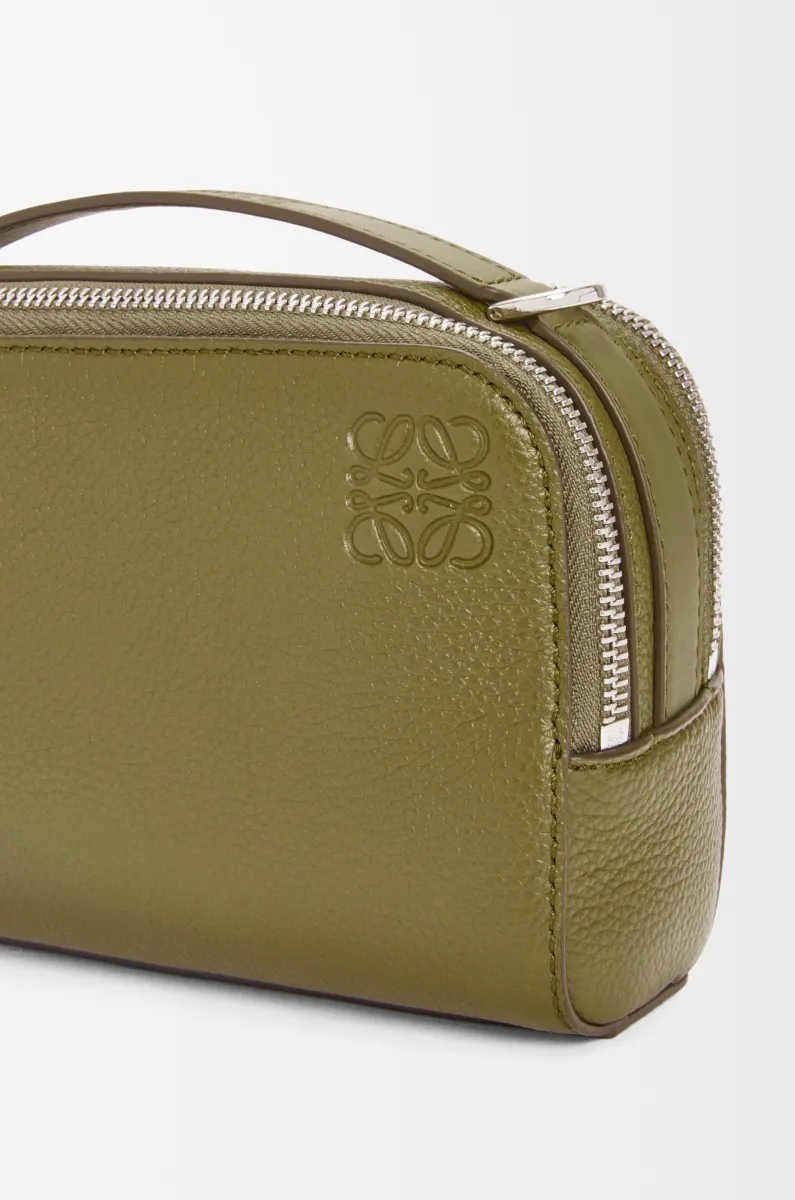 迷你柔软粒面牛皮革相机斜挎包